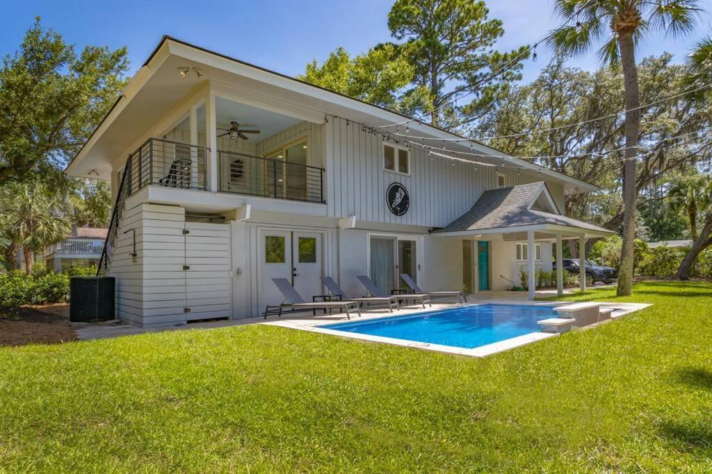 Luxury Beach House - 2Min Walk To Beach - Private Pool - Group & Dog Friendly Hilton Head Island Bagian luar foto